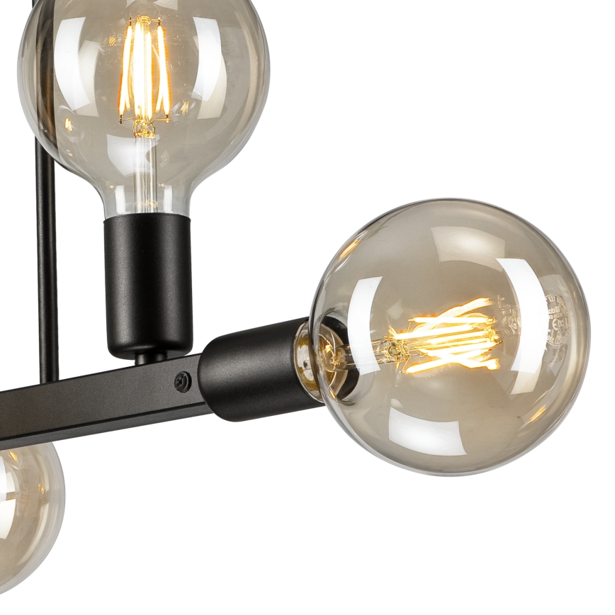 Hanglamp met vaste pendel ASTRID 6xE27/60W/230V zwart
