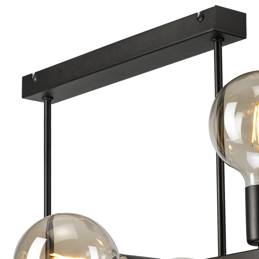 Hanglamp met vaste pendel ASTRID 6xE27/60W/230V zwart