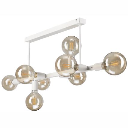 Hanglamp met vaste pendel ASTRID 8xE27/60W/230V wit