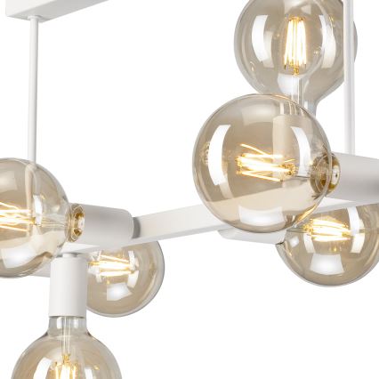 Hanglamp met vaste pendel ASTRID 8xE27/60W/230V wit