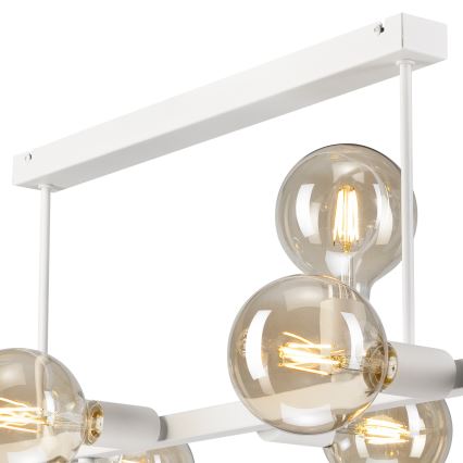 Hanglamp met vaste pendel ASTRID 8xE27/60W/230V wit