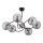 Hanglamp met vaste pendel AURORA 6xE14/10W/230V zwart/glanzend chroom