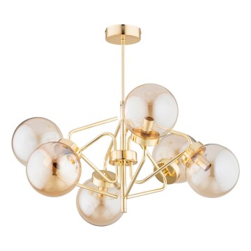 Hanglamp met vaste pendel BARSUM 6xE14/10W/230V goud