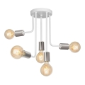Hanglamp met vaste pendel CANDELA 5xE27/15W/230V wit/glanzend chroom
