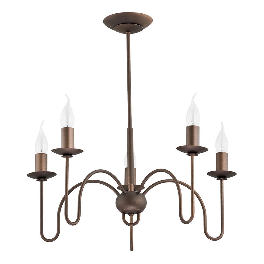 Hanglamp met vaste pendel CARTELL 5xE14/10W/230V brons