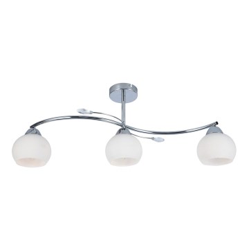 Hanglamp met vaste pendel CONNOR 3xE27/15W/230V glanzend chroom/wit