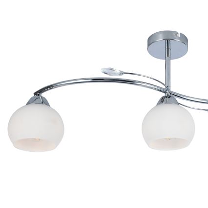 Hanglamp met vaste pendel CONNOR 3xE27/15W/230V glanzend chroom/wit