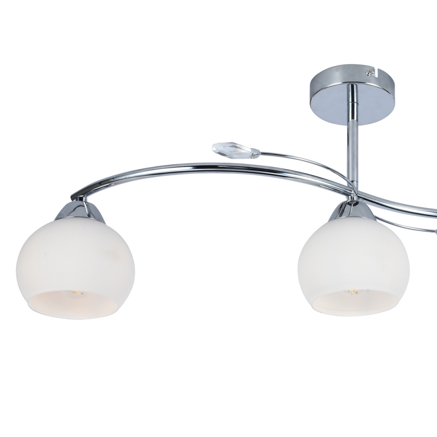 Hanglamp met vaste pendel CONNOR 3xE27/15W/230V glanzend chroom/wit