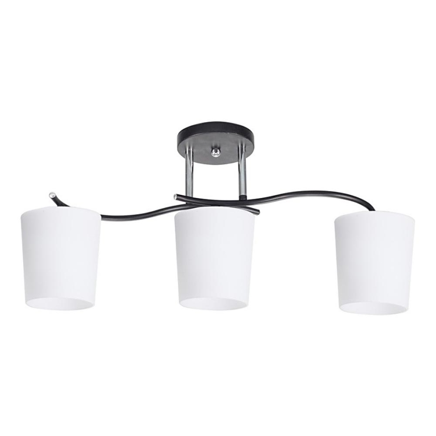 Hanglamp met vaste pendel ESNYR 3xE27/40W/230V zwart/wit