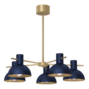 Hanglamp met vaste pendel ESTATE MINI 5xE27/15W/230V blauw