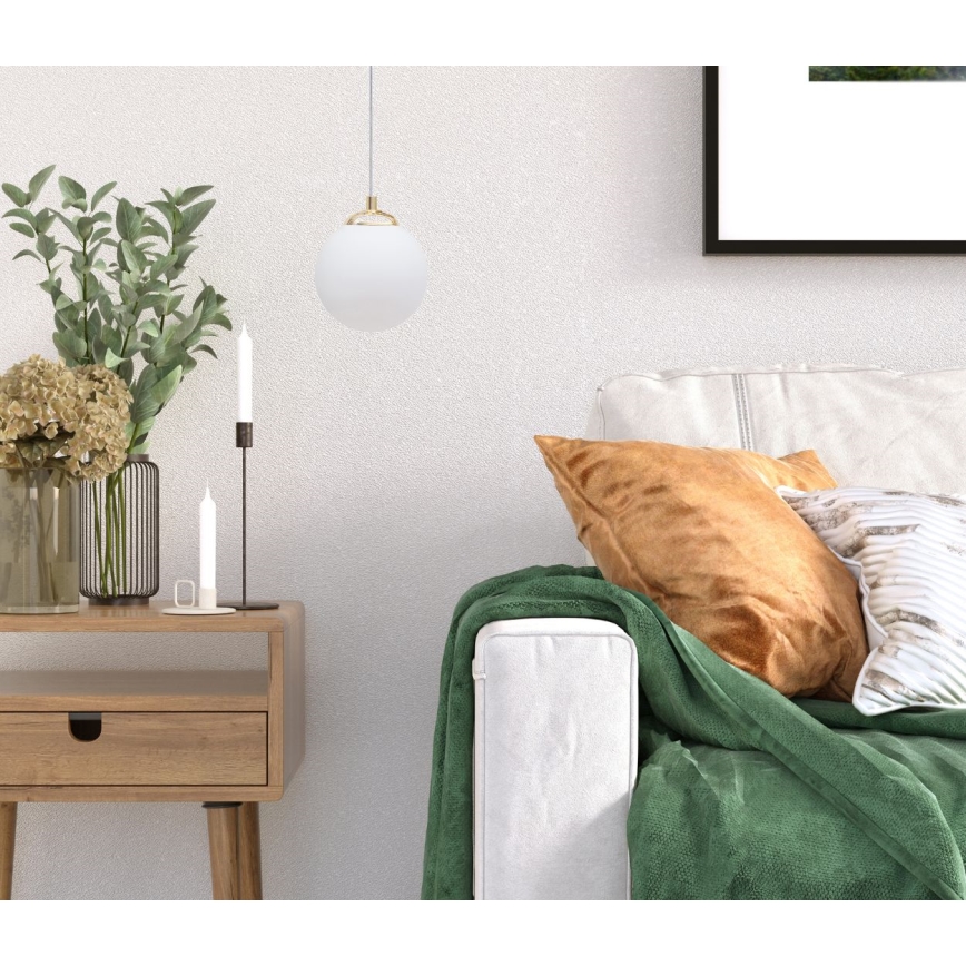 Hanglamp met vaste pendel FIRA 1xE27/60W/230V goud