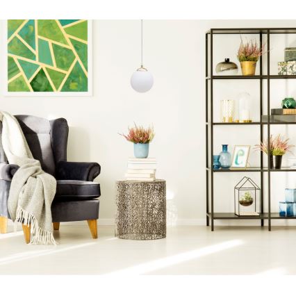 Hanglamp met vaste pendel FIRA 1xE27/60W/230V goud
