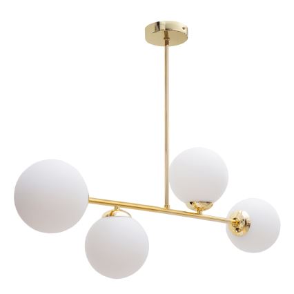 Hanglamp met vaste pendel FIRA 4xE27/60W/230V goud