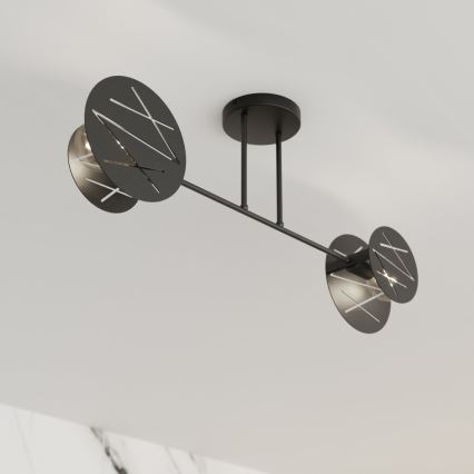 Hanglamp met vaste pendel FRICK 2xE27/15W/230V zwart