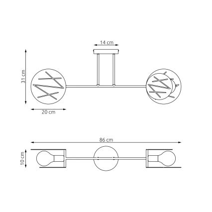 Hanglamp met vaste pendel FRICK 2xE27/15W/230V zwart