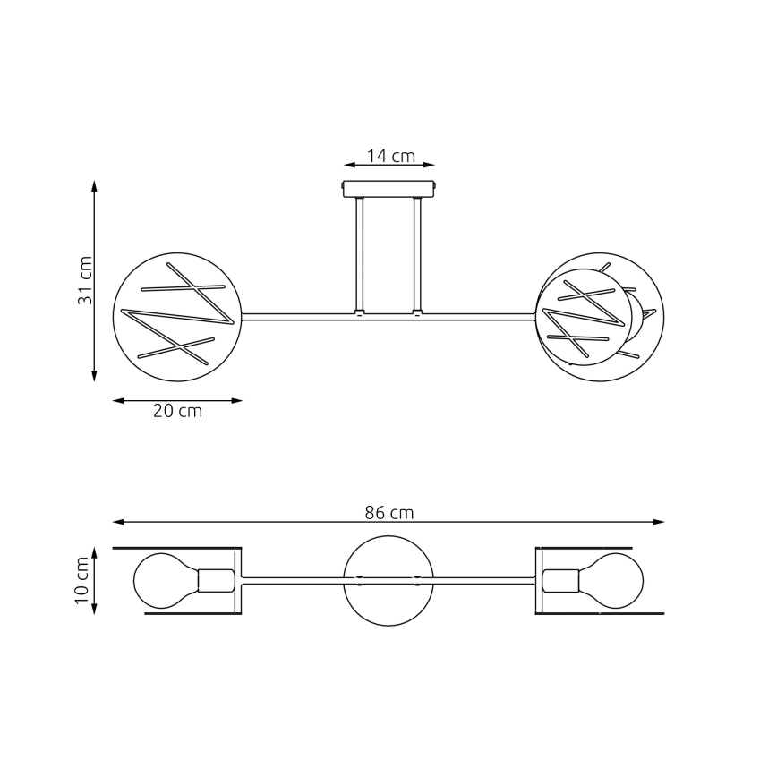 Hanglamp met vaste pendel FRICK 2xE27/15W/230V zwart