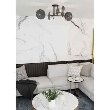 Hanglamp met vaste pendel FRICK 4xE27/15W/230V zwart