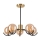 Hanglamp met vaste pendel GEORGIA 5xE14/5W/230V goud/gerookt beige