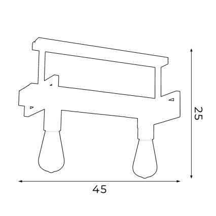 Hanglamp met vaste pendel HARD 2xE27/60W/230V