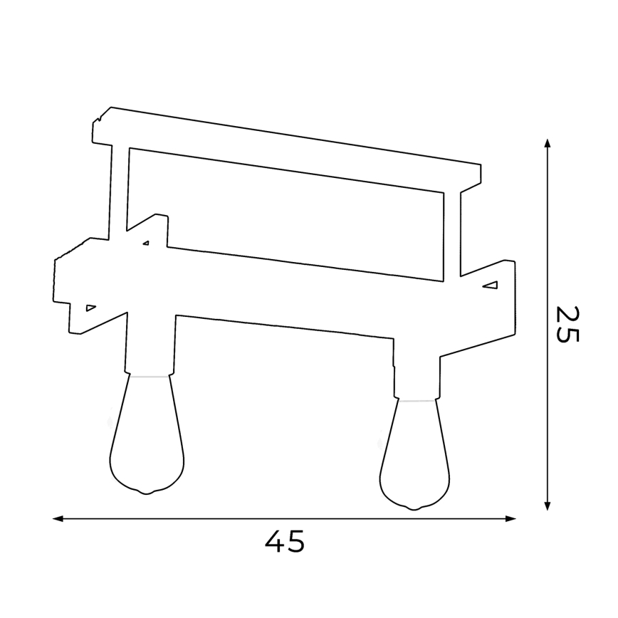 Hanglamp met vaste pendel HARD 2xE27/60W/230V