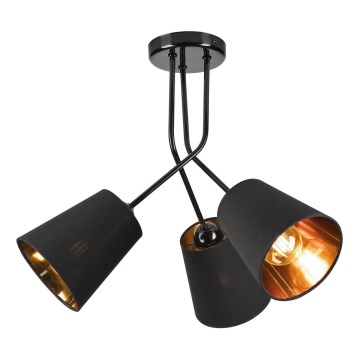 Hanglamp met vaste pendel IRMA 3xE27/15W/230V zwart