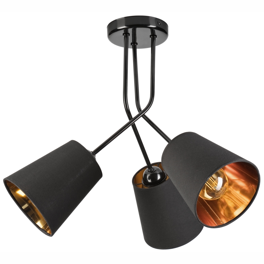 Hanglamp met vaste pendel IRMA 3xE27/15W/230V zwart