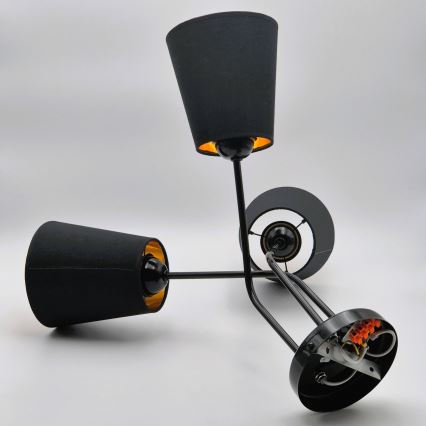 Hanglamp met vaste pendel IRMA 3xE27/15W/230V zwart