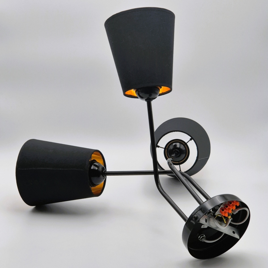 Hanglamp met vaste pendel IRMA 3xE27/15W/230V zwart