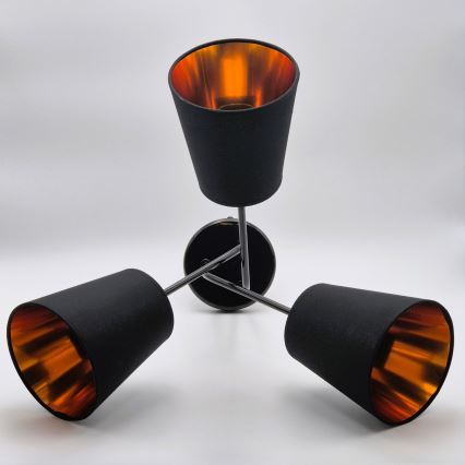 Hanglamp met vaste pendel IRMA 3xE27/15W/230V zwart