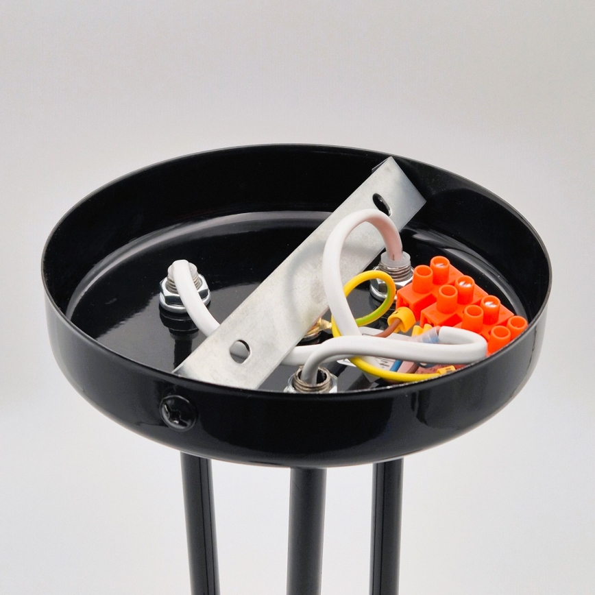 Hanglamp met vaste pendel IRMA 3xE27/15W/230V zwart