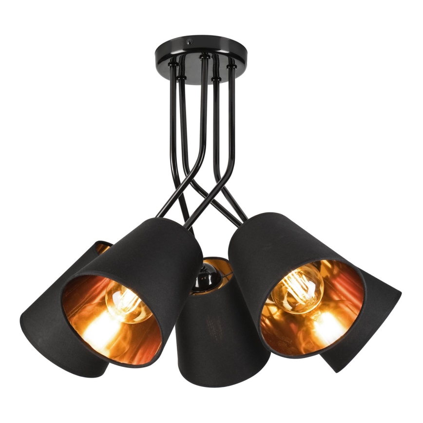 Hanglamp met vaste pendel IRMA 5xE27/60W/230V zwart