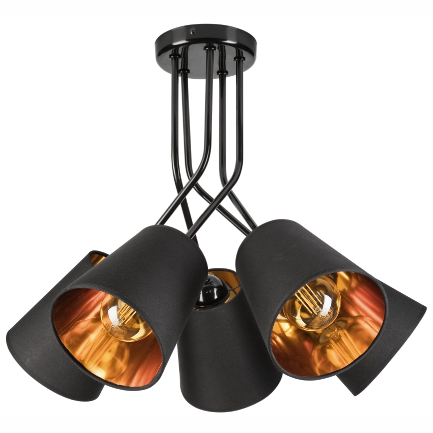 Hanglamp met vaste pendel IRMA 5xE27/60W/230V zwart