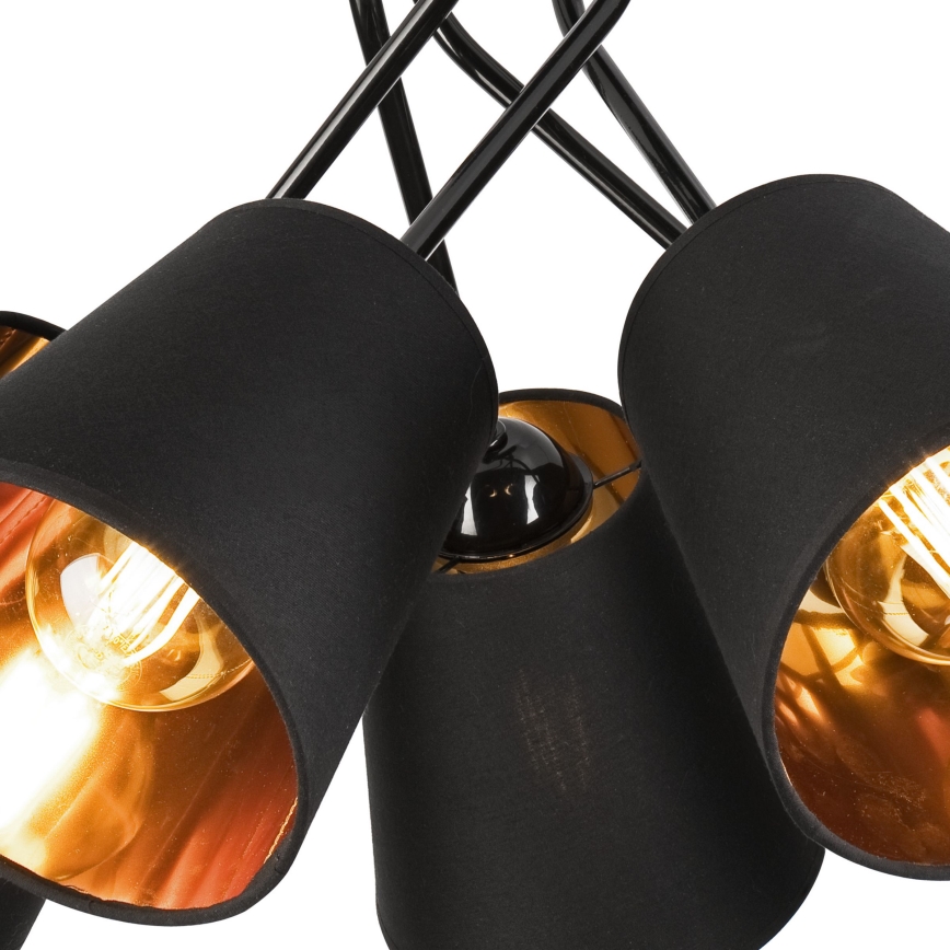 Hanglamp met vaste pendel IRMA 5xE27/60W/230V zwart