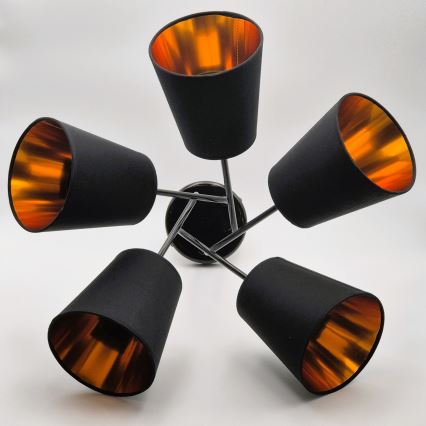 Hanglamp met vaste pendel IRMA 5xE27/60W/230V zwart