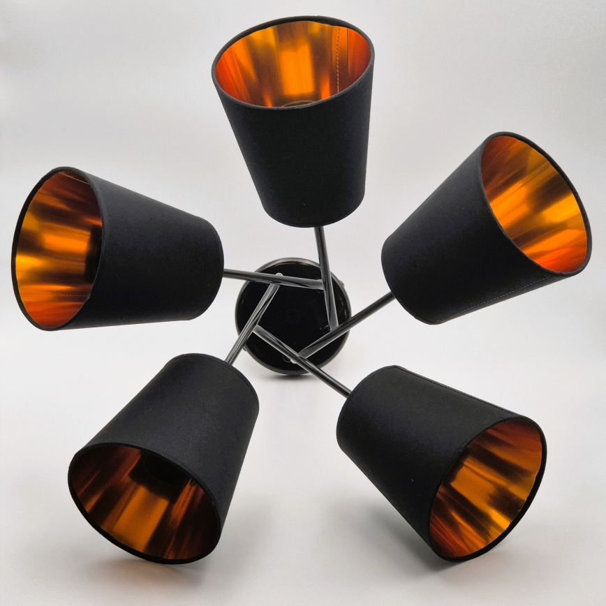 Hanglamp met vaste pendel IRMA 5xE27/60W/230V zwart