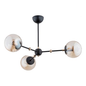 Hanglamp met vaste pendel ITORIS 3xE14/10W/230V zwart/goud