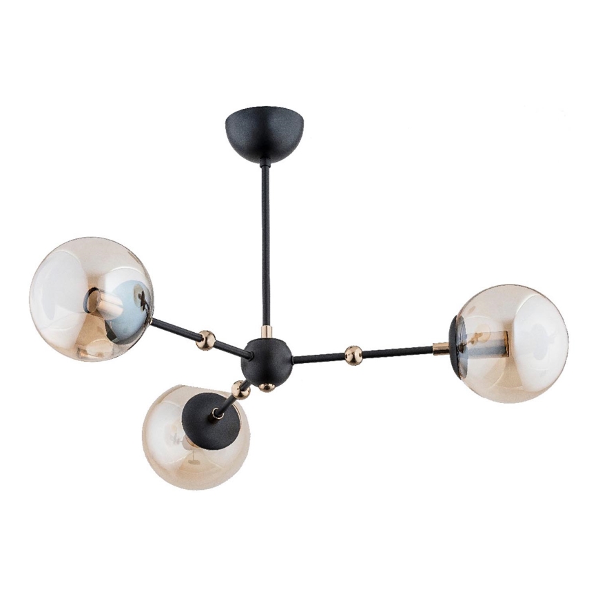 Hanglamp met vaste pendel ITORIS 3xE14/10W/230V zwart/goud
