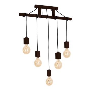 Hanglamp met vaste pendel JACK 5xE27/40W/230V bruin hout