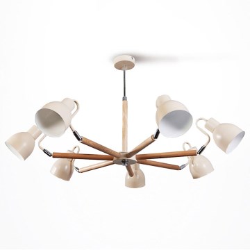 Hanglamp met vaste pendel KALLITHEA 7xE27/60W/230V beige