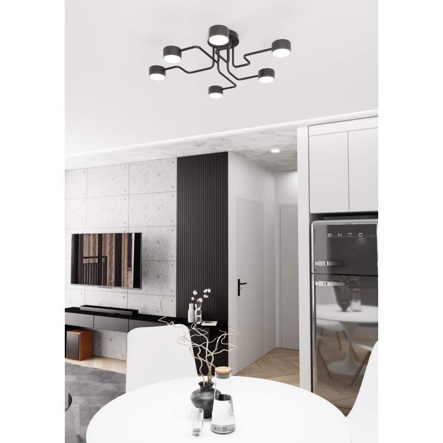 Hanglamp met vaste pendel KURAGE 6xGX53/12W/230V zwart