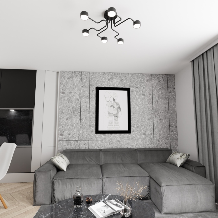 Hanglamp met vaste pendel KURAGE 6xGX53/12W/230V zwart