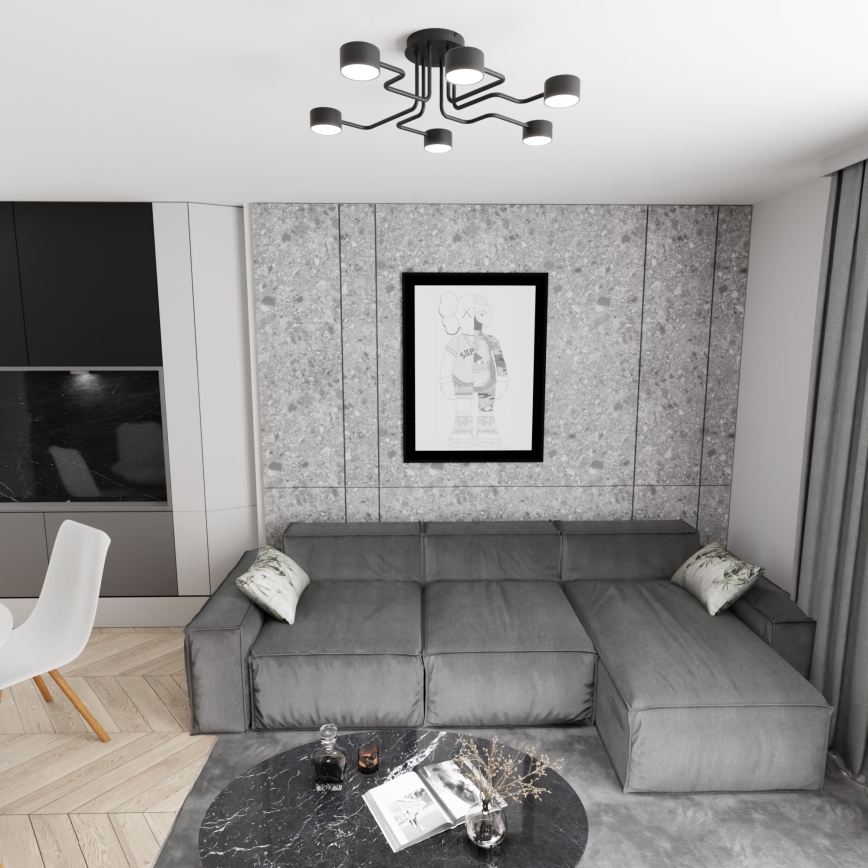 Hanglamp met vaste pendel KURAGE 6xGX53/12W/230V zwart