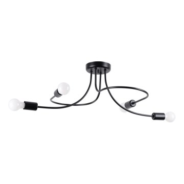 Hanglamp met vaste pendel LEVAR 4xE27/15W/230V zwart