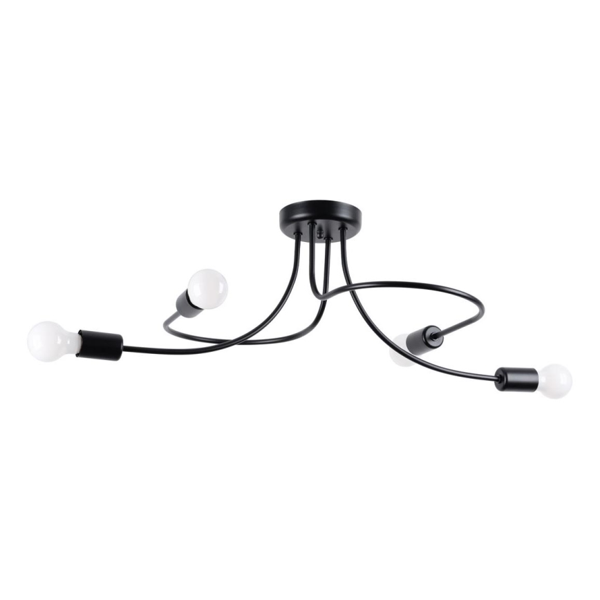 Hanglamp met vaste pendel LEVAR 4xE27/15W/230V zwart