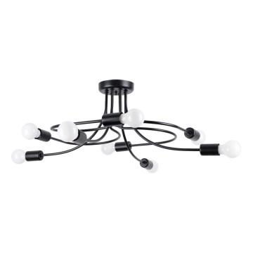 Hanglamp met vaste pendel LEVAR 8xE27/15W/230V zwart