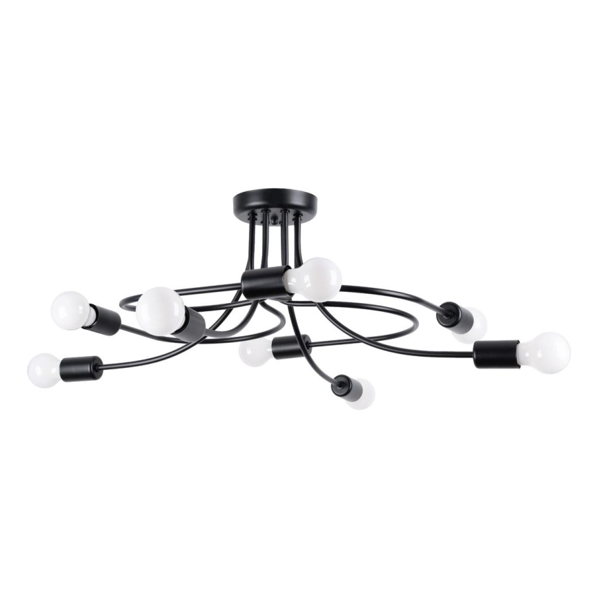 Hanglamp met vaste pendel LEVAR 8xE27/15W/230V zwart