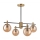 Hanglamp met vaste pendel LILOU 4xE14/5W/230V goud/zwart/gerookt beige
