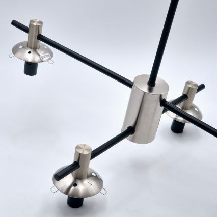 Hanglamp met vaste pendel LILOU 4xE14/5W/230V mat chroom/gerookt
