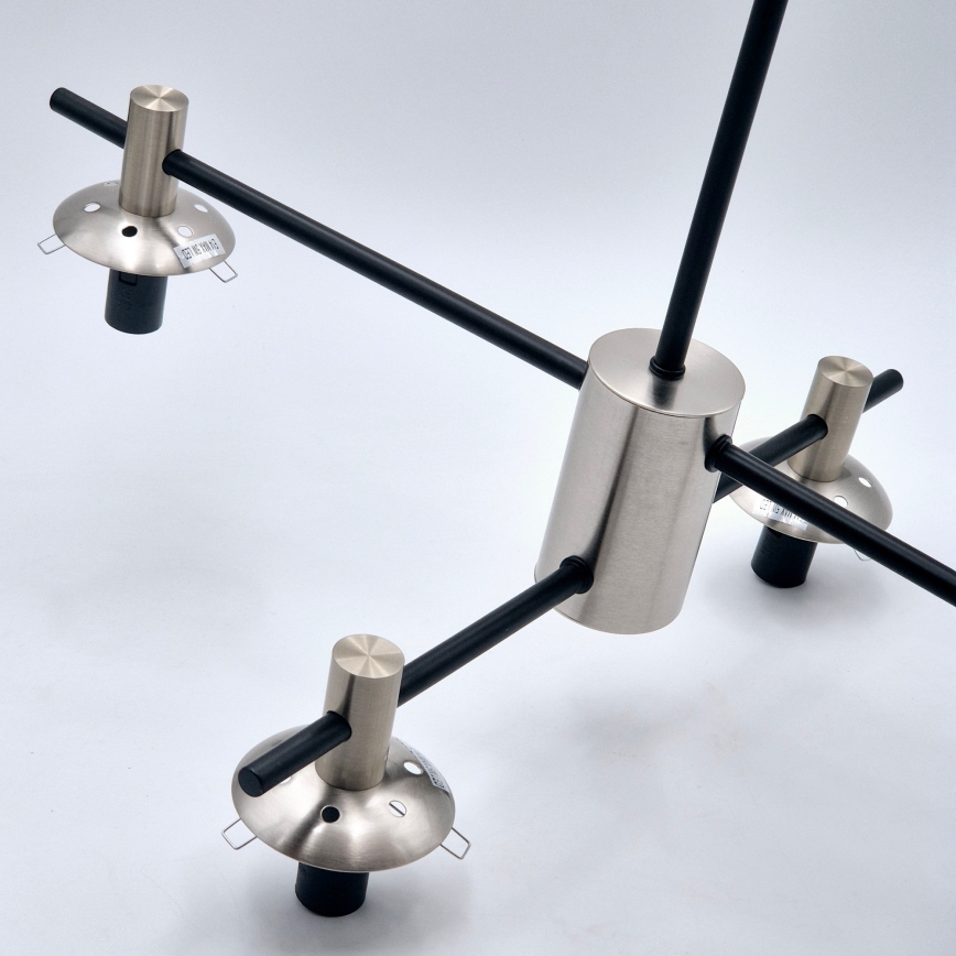 Hanglamp met vaste pendel LILOU 4xE14/5W/230V mat chroom/gerookt