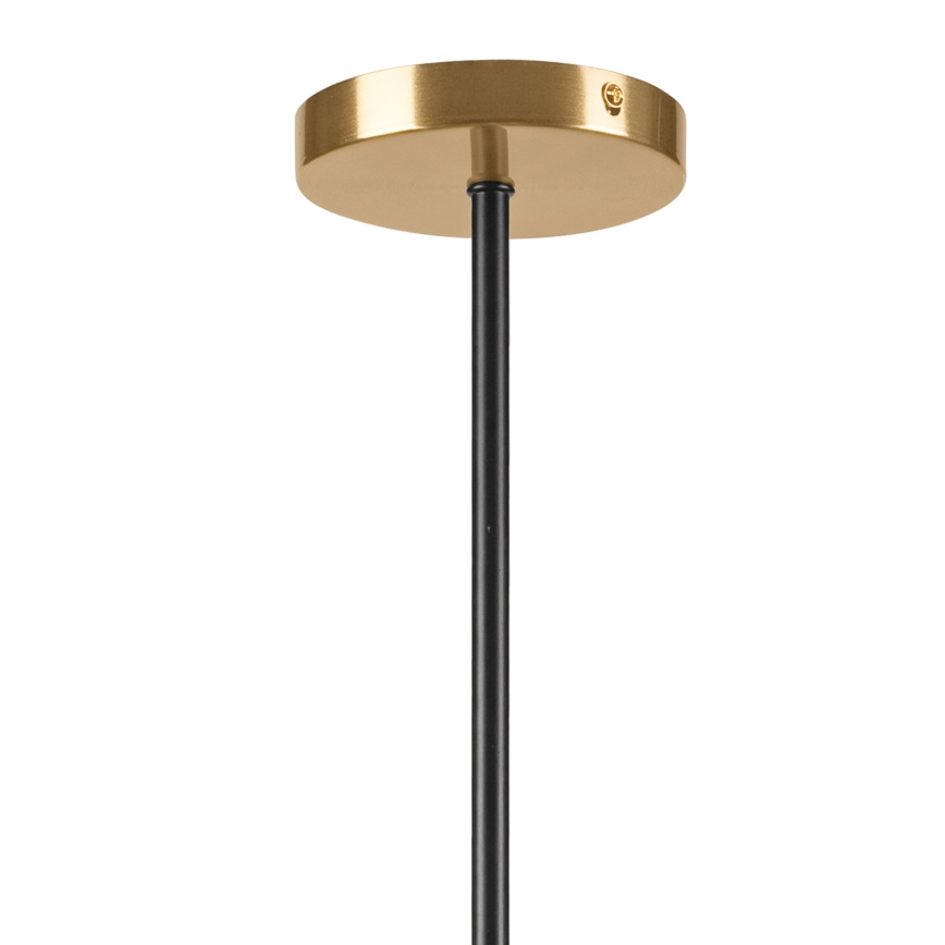Hanglamp met vaste pendel LILOU 6xE14/5W/230V goud/zwart/gerookt beige